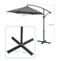 PARASOL OGRODOWY 300CM SKŁADANY NA WYSIĘGNIKU SZARY ANTRACYT SASKA GARDEN