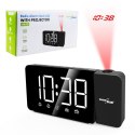 GREENBLUE RADIOBUDZIK CYFROWY LED Z PROJEKTOREM GREENBLUE,RADIO FM, ALARM, ZEGAR 12/24, ZASILANIE USB 5V DC + CR2032 GB172 GreenBlue