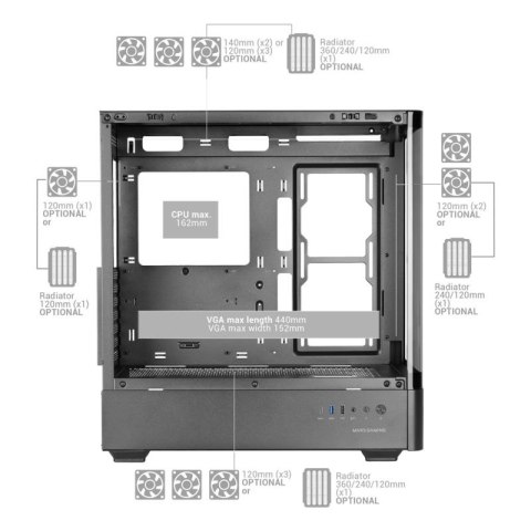 TACENS MARS MC-LCDPRO 7.2" IPS LCD ATX- obudowa TACENS