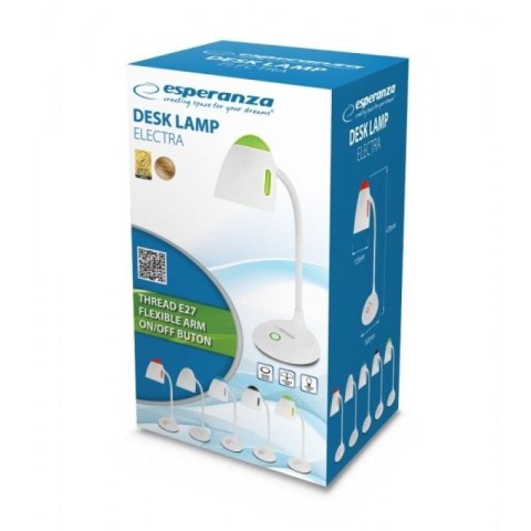 ESPERANZA LAMPKA BIURKOWA E27 ELECTRA BIAŁA ELD110W Esperanza