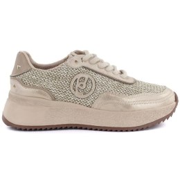 Skórzane sneakersy damskie plecionka złote Gino Fabiani OL39-5 GOLD Gino Fabiani
