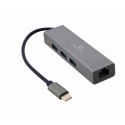 GEMBIRD ADAPTER USB-C -> LAN RJ-45 1GB NA KABLU HUB 3X USB 3.1 Gembird