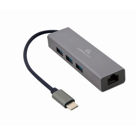 GEMBIRD ADAPTER USB-C -> LAN RJ-45 1GB NA KABLU HUB 3X USB 3.1 Gembird