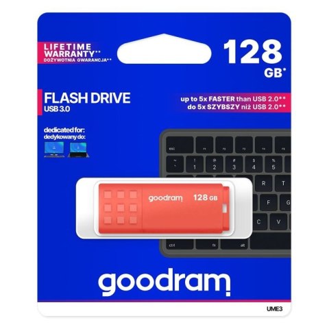 GOODRAM FLASHDRIVE 128GB UME3 USB 3.0 ORANGE Goodram