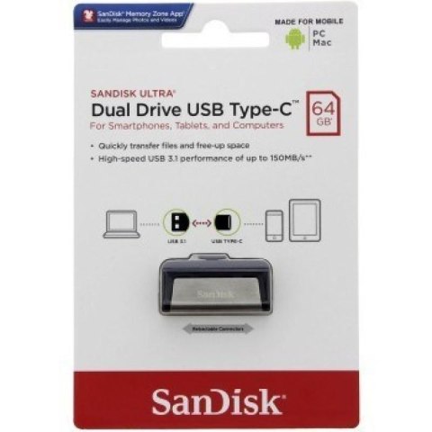 Pendrive SanDisk SDDDC2-064G-G46 (64GB; USB 3.1, USB-C; kolor czarny) SanDisk
