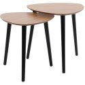 STOLIK KAWOWY Z 3 NOGAMI BLAT DREWNIANY ZESTAW 2SZT Excellent houseware