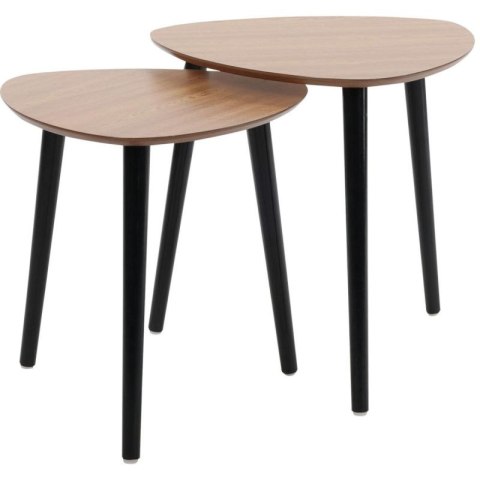 STOLIK KAWOWY Z 3 NOGAMI BLAT DREWNIANY ZESTAW 2SZT Excellent houseware