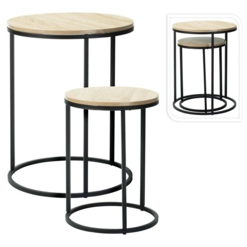 ZESTAW 2 STOLIKI KAWOWE BLAT DREWNIANY Excellent houseware