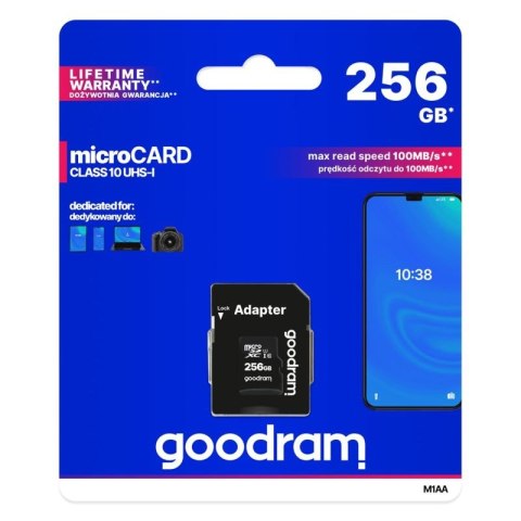 GOODRAM microSDXC 256GB class 10 UHS I + adapter Goodram