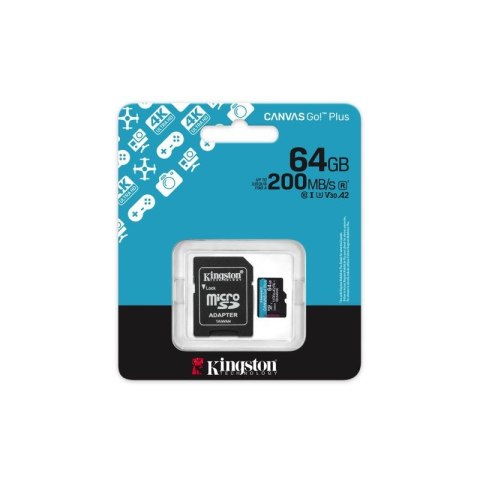 KINGSTON microSDXC Canvas Go Plus 64GB + Adapter Hikvision