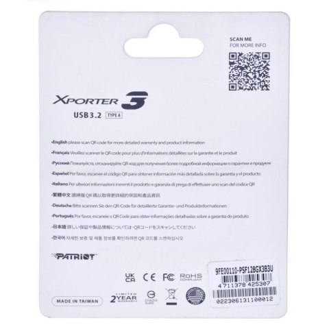 PARTIOT FLASHDRIVE Xporter 3 128GB Type A USB3.2 Patriot Memory