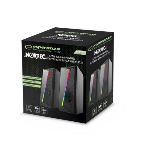 ESPERANZA GŁOŚNIKI 2.0 USB LED RAINBOW NORTEC EGS106 Esperanza