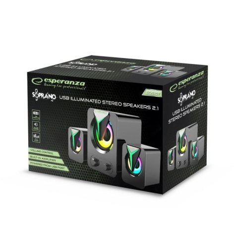 ESPERANZA GŁOŚNIKI 2.1 USB LED RAINBOW SOPRANO EGS107 Esperanza