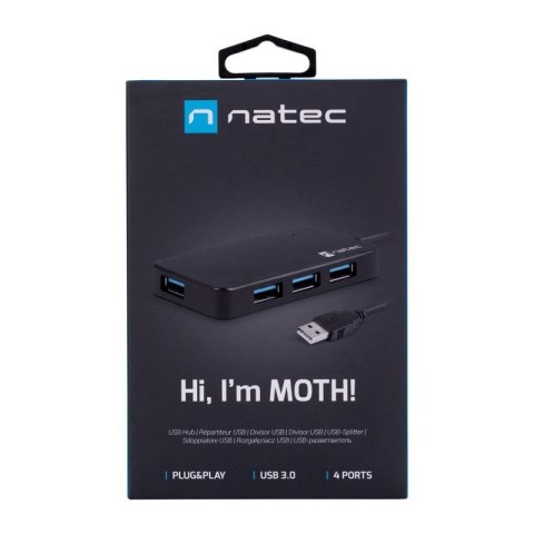 Hub NATEC Moth NHU-1342 (4x USB 3.0; kolor czarny) NATEC