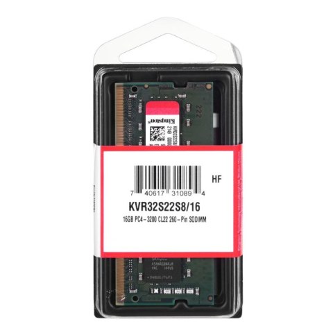 KINGSTON DDR4 SODIMM 16GB 3200MHz CL22 1Rx8 Kingston