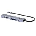 UNITEK HUB USB-C 7W1 PD 100W HDMI 2.0 Z PRZYCISKIEM ON/OFF Unitek