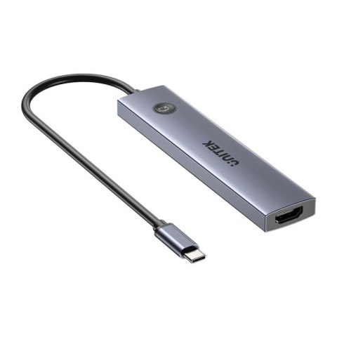 UNITEK HUB USB-C 7W1 PD 100W HDMI 2.0 Z PRZYCISKIEM ON/OFF Unitek