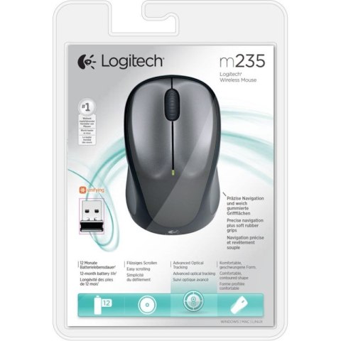Mysz Logitech M235 910-002201 (optyczna; 800 DPI; kolor szary) Logitech