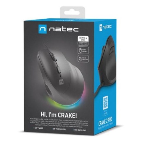 NATEC MYSZ WERTYKALNA CRAKE 2 PRO 12800DPI PROGRAMOWALNA NATEC