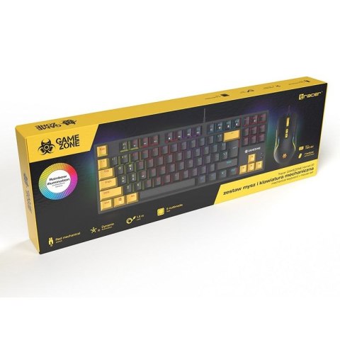 TRACER GAMEZONE ZESTAW KLAWIATURA+MYSZ HORNET87 USB Tracer