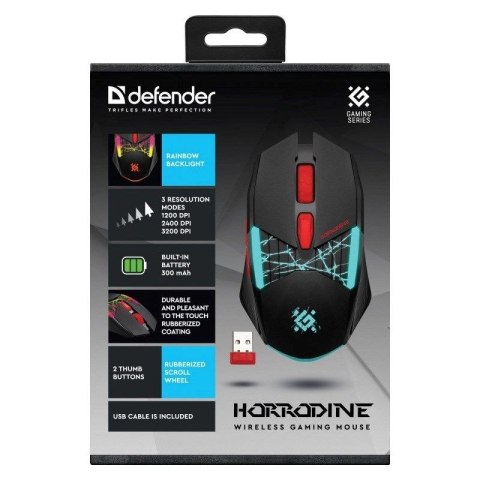 DEFENDER MYSZ GM-237 HORRODINE RF 3200dpi 6P CZARNA RODI
