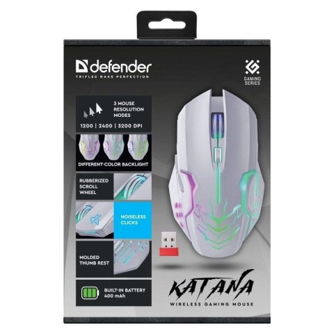 DEFENDER MYSZ GM-511 KATANA RF 3200dpi 7P BIAŁA DEFENDER