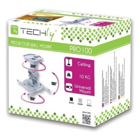 TECHLY UCHWYT DO PROJEKTORA SUFITOWY 22CM 10KG BIA TECHly