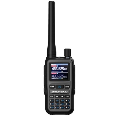 Krótkofalówka Baofeng UV-5R EU MINI USB-C Bluetooth VHF UHF Pasmo Lotnicze Grey (antena 15cm) BAOFENG