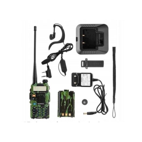 Krótkofalówka Baofeng UV-5R HTQ 1800mAh Camo, Radiotelefon Walkie Talkie Skaner Kamuflaż BAOFENG