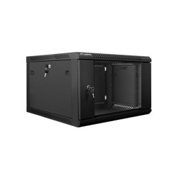 Szafa jednosekcyjna Lanberg WF01-6606-10B (6U; 368mm / 600mm / 600 mm; wisząca; Szklane; 19''; kolor czarny) Lanberg