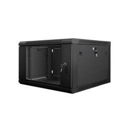 Szafa jednosekcyjna Lanberg WF01-6606-10B (6U; 368mm / 600mm / 600 mm; wisząca; Szklane; 19''; kolor czarny) Lanberg
