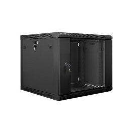 Szafa jednosekcyjna Lanberg WF01-6609-10B (9U; 500mm / 600mm / 600 mm; wisząca; Szklane; 19''; kolor czarny) Lanberg