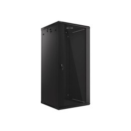 Szafa jednosekcyjna Lanberg WF01-6627-10B (27U; 1300mm / 600mm / 600 mm; wisząca; Szklane; 19''; kolor czarny) Lanberg