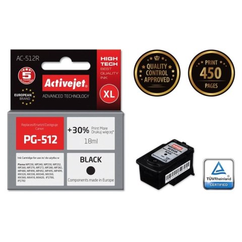Activejet AC-512R Tusz (zamiennik Canon PG-512; Premium; 18 ml; czarny) Activejet