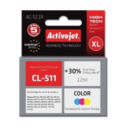 Activejet AC-511R Tusz (zamiennik Canon CL-511; Premium; 12 ml; kolor) Activejet