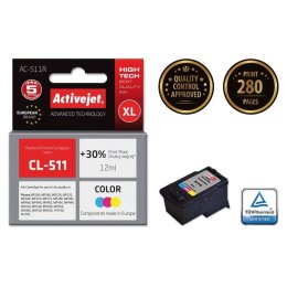 Activejet AC-511R Tusz (zamiennik Canon CL-511; Premium; 12 ml; kolor) Activejet