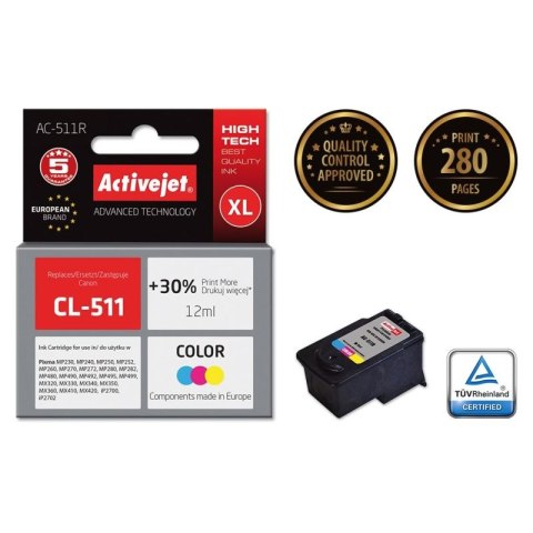 Activejet AC-511R Tusz (zamiennik Canon CL-511; Premium; 12 ml; kolor) Activejet