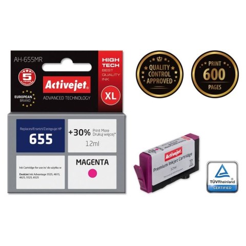 Activejet AH-655MR Tusz (zamiennik HP 655 CZ111AE; Premium; 12 ml; czerwony) Activejet
