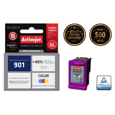 Activejet AH-901CR Tusz (zamiennik HP 901 CC656AE; Premium; 21 ml; kolor) Activejet