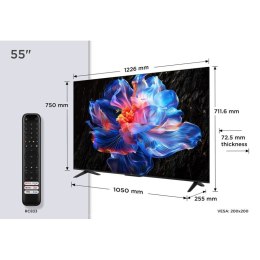 Telewizor TCL 55V6C DLED 55'' 4K Ultra HD Google TV Dolby Atmos DVB-T2 Metaliczny TCL