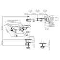 GEMBIRD BIURKOWE REGULOWANE RAMIĘ/UCHWYT Z RAMIENIEM NA MONITOR I PODSTAWKĄ NA NOTEBOOKA 17-32, 100X100MM, DO 9KG Gembird