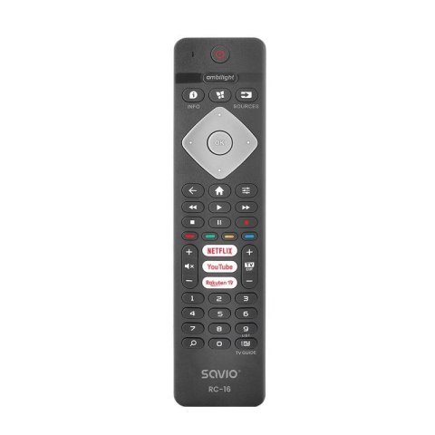 SAVIO PILOT UNIWERSALNY/ZAMIENNIK DO TV PHILIPS, SMART TV, RC-16 Savio