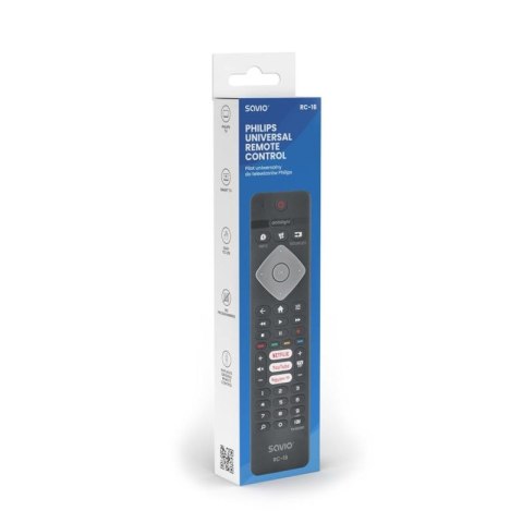 SAVIO PILOT UNIWERSALNY/ZAMIENNIK DO TV PHILIPS, SMART TV, RC-16 Savio