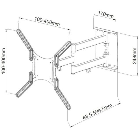 TECHLY UCHWYT ŚCIENNY TV LED/LCD 23-55 CALI 45KG O TECHly