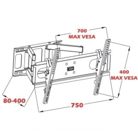 Uchwyt ścienny do telewizora ART AR-52 (ścienne; 30" - 70"; max. 60kg) ART