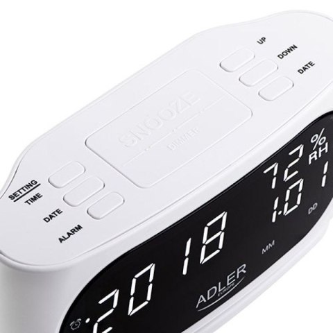 Budzik ADLER AD 1186 white Adler