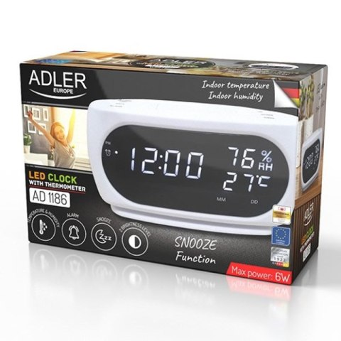 Budzik ADLER AD 1186 white Adler