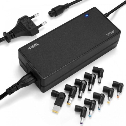 UNIWERSALNY ZASILACZ DO LAPTOPA I-BOX IUZ120WA AUTO, 10 WTYCZEK IBox