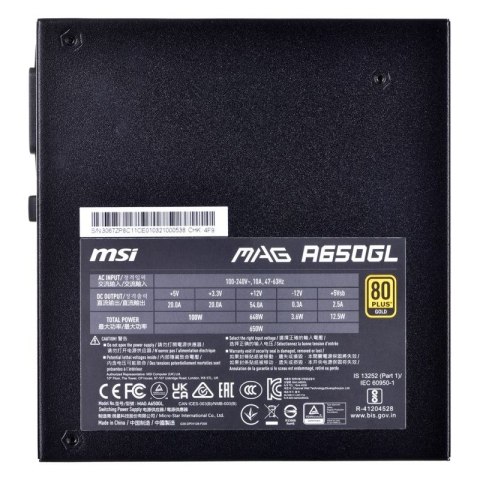 Zasilacz MSI MAG A650GL 650W 80+ Gold MSI