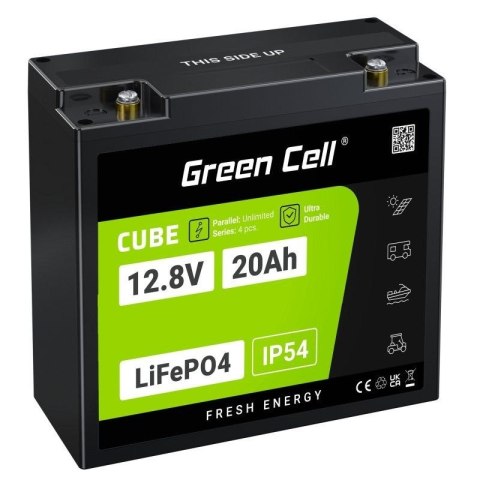 GREEN CELL AKUMULATOR LIFEPO4 CUBE 20AH 12V/12.8V 256WH LFPGC12V20AH Green Cell